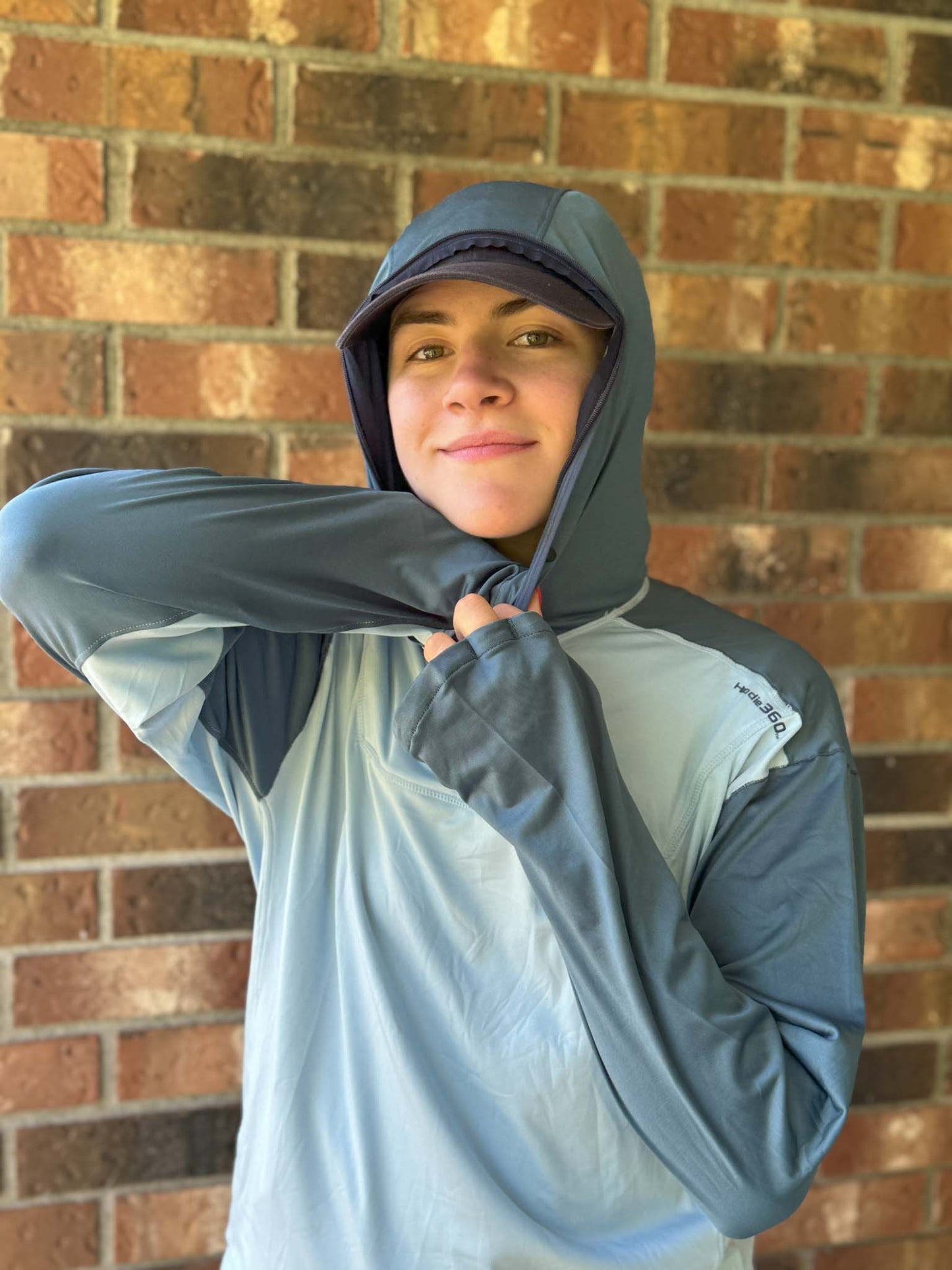 Tucking Hoodie360 in chest pocket