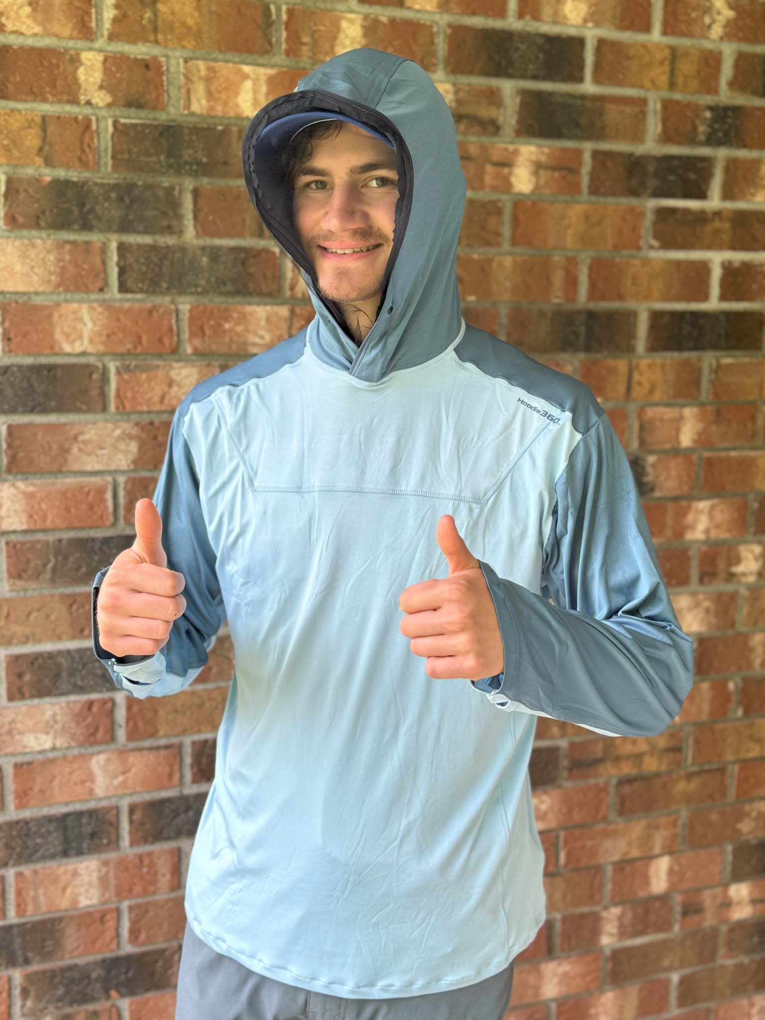 Hoodie360 with deployed face screen